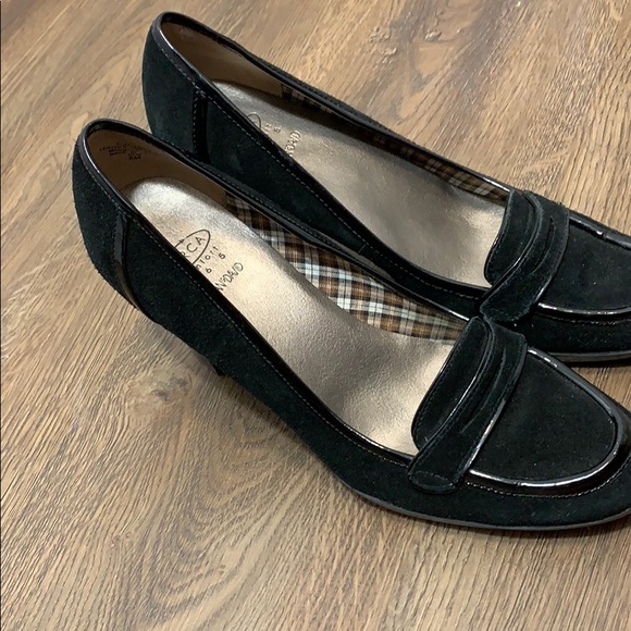 Joan & David Suede and patent block heels Blk sz 8 - Picture 2 of 8